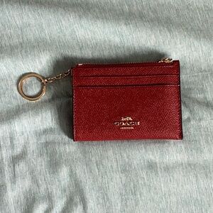 Coach red MINI SKINNY ID case